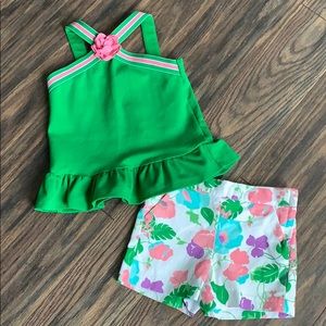 Janie & Jack Peplum tank and shorts set